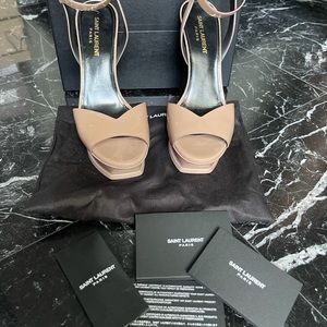Nude patent YSL sandals !